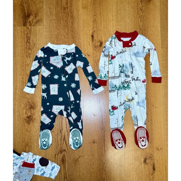 Boy 6M Sleeper Lot Burts Bees Christmas Little Me Gerber Organic Child Of Mine - Picture 2 of 14